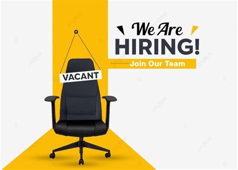 We Are Hiring Vacant With Chair Vector Job Recruitment We Are Hiring