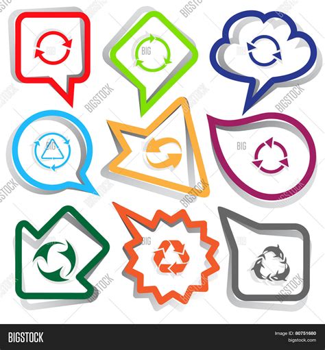 Recycle Symbols Set. Vector & Photo (Free Trial) | Bigstock