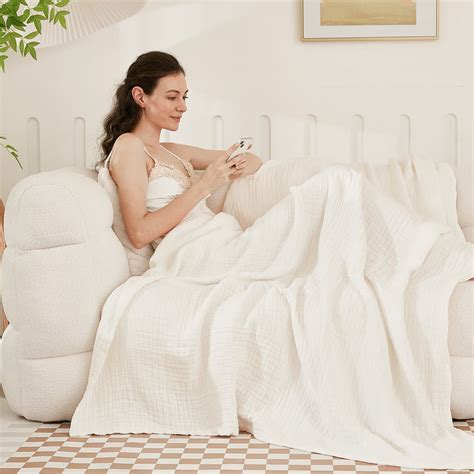 "EMME Comfort Adult Cotton Blanket, Queen Size 6 Layer Muslin ...