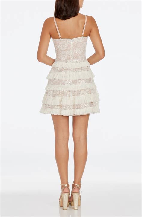 Dress The Population Brynlee Sequin Lace Fit And Flare Minidress Nordstrom