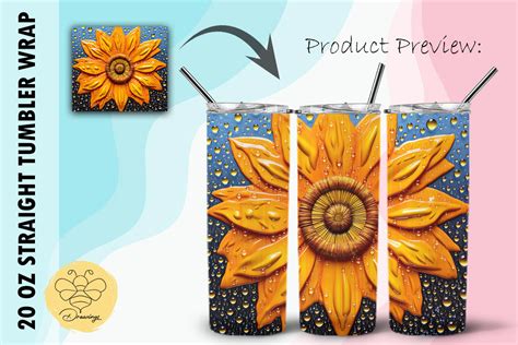 Sunflower D Pop Art Tumbler Wrap Graphic By Beedrawings