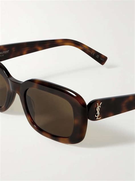 Saint Laurent Eyewear Square Frame Tortoiseshell Acetate Sunglasses