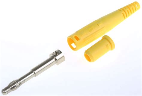 64 9195 24 Staubli Yellow Male Banana Plug Screw Termination 30 V