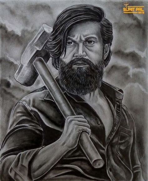 Yash rocky bhai | Charcoal art, Sketch inspiration, Art drawings ...