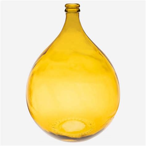 Usiole Vase Dame Jeanne en Verre Recyclé 40 x 56 cm Jaune Habitat