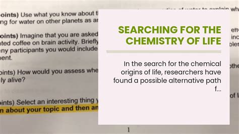 Searching For The Chemistry Of Life Youtube