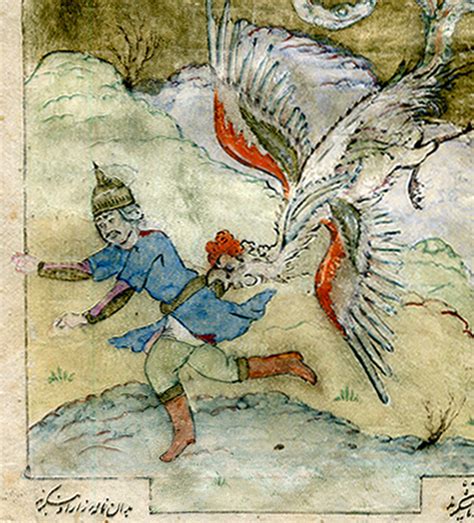 Simurgh And Zal From A Persian Shahnameh