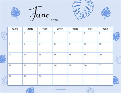 june  calendars   printable