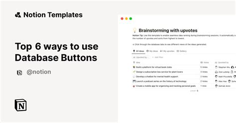 Top 6 Ways To Use Database Buttons Notion Template Marketplace