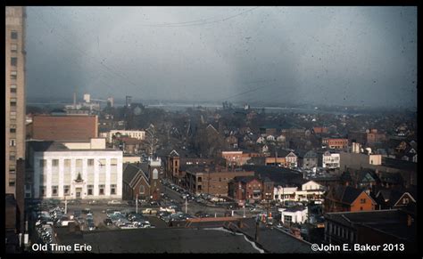 Old Time Erie Birds Eye View Of Northeast Erie Pa 1950s