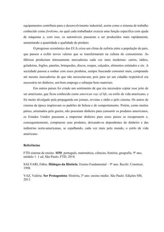 Texto Introdut Rio O Estilo De Vida Americano Dos Anos Pdf