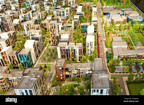 Layout of a residential area of urban condominium in miniature Stock ...