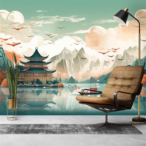 China City Landscape Nature Wallpaper Traditional Chinese - Etsy