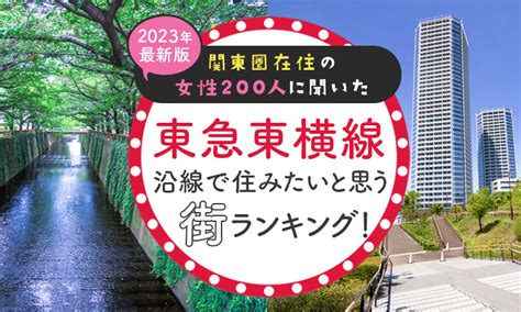 【関東圏在住の女性200人に聞いた】東急大井町線沿線で住みたいと思う街ランキング！ 2024年最新版│おうちパレット