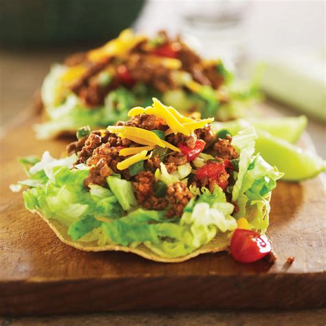 Spicy Ground Beef Tostadas Recipe From H E B