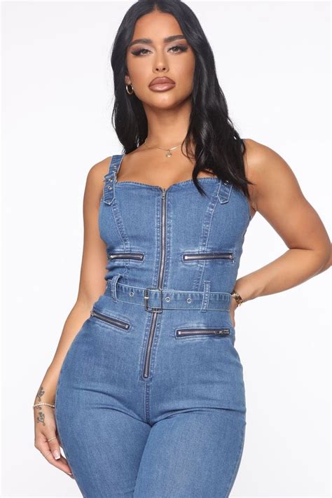 My Best Girls Denim Jumpsuit Medium Wash Denim Jumpsuit Jumpsuit