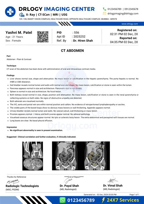 Radiology Report Formats Drlogy