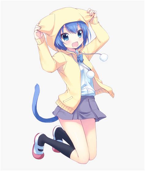 Neko Girl With Blue Hair