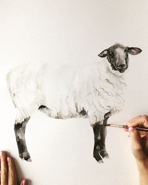 Large 18x24 Sheep Watercolor Art Original Watercolor Art Art