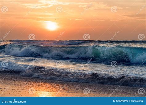 Beautiful Sunset on the Beach, California Coastline Stock Photo - Image ...