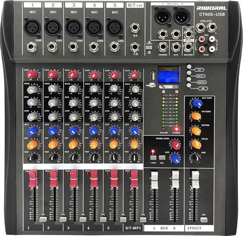 6 Channels Audio Mixer Professional Sound Board Console Reverb Effect