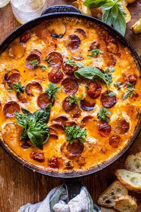 Tomato Burrata Pepperoni Pizza Dip Half Baked Harvest