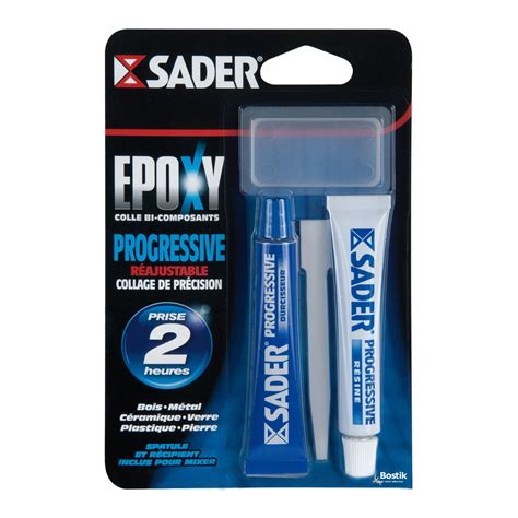 Colle Bi Composants Epoxy Progressive 2 Tubes Sous Blister 30ml Leroy