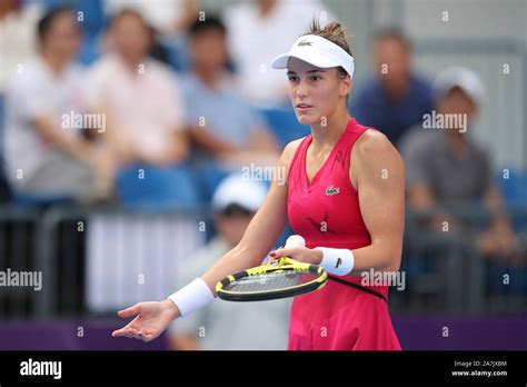 American professional tennis player Bernarda Pera plays against ...