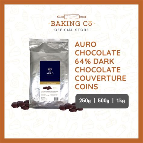 Auro Chocolate 64 Dark Chocolate Couverture Coins 250g 500g 1kg