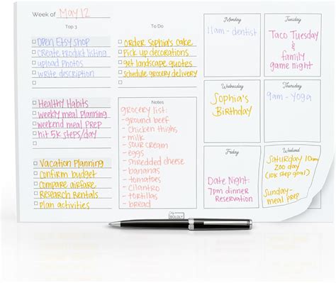 Amazon ONLY BOLDLY Tear Off Weekly Planner Notepad To Do List