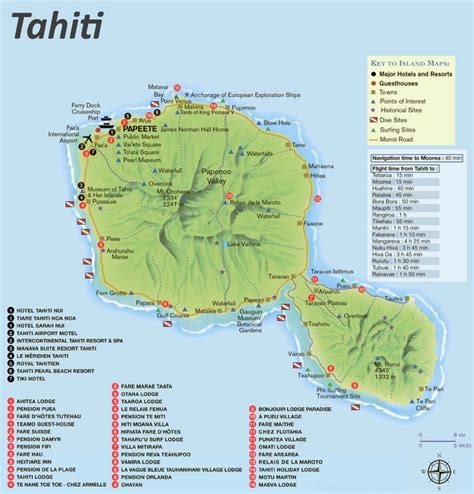 Tahiti Hotels And Attractions Map - Ontheworldmap.com