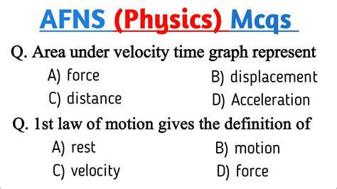 Afns Physics Test Preparation Afns Test Preparation Youtube