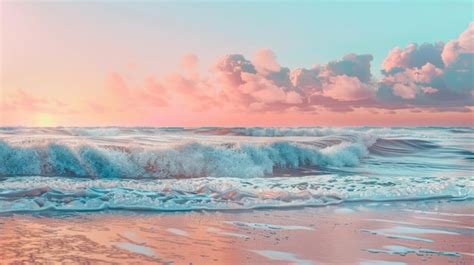 Colorful Ocean Beach Sunrise Premium Ai Generated Image