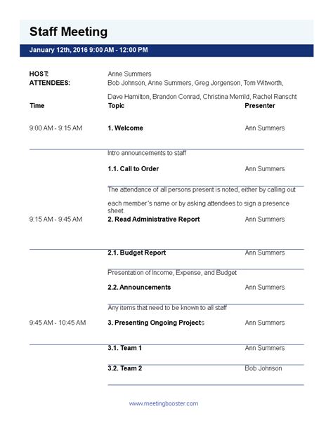 Zoom Meeting Agenda Template