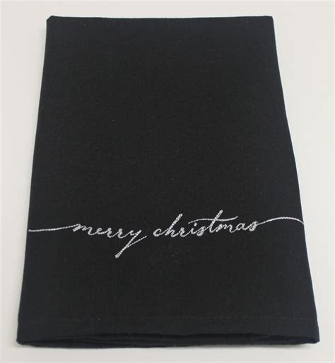 Merry Christmas Embroidered Cloth Napkins Etsy