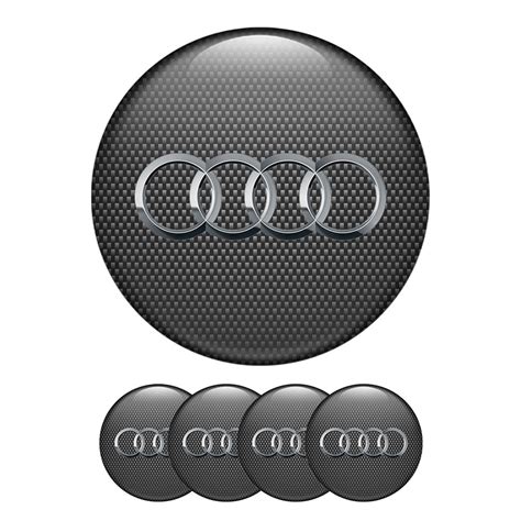 Audi Wheel Center Cap Domed Stickers Classic Carbon | Wheel Emblems | Stickers | X-Sticker