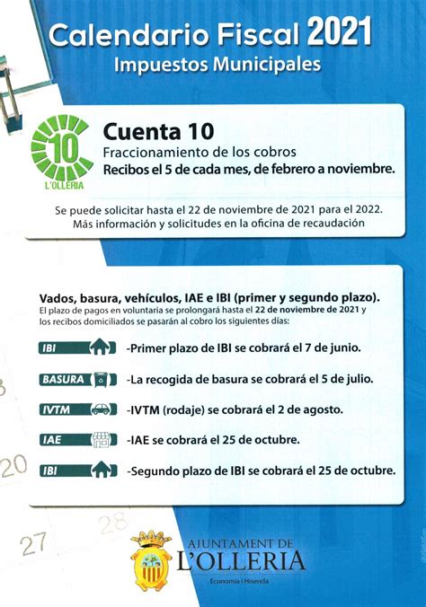 Calendario Fiscal Ajuntament De L Olleria