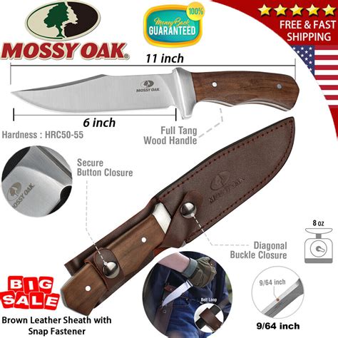 Mossy Oak Full Tang Survival Fixed Blade Hunting Knife Tactical