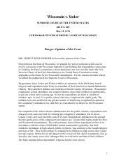 Wisconsin V Yoder Abridged Pdf Wisconsin V Yoder Supreme Court Of