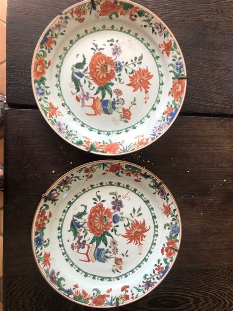 Proantic Pair Of Chinese Porcelain Plates 18th Century