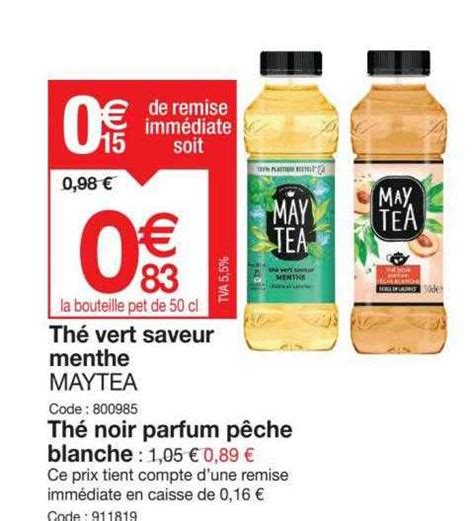 Promo Th Vert Saveur Menthe Maytea Th Noir Parfum P Che Blanche Chez