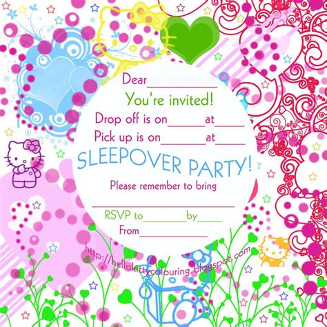 Printable Sleepover Invitations