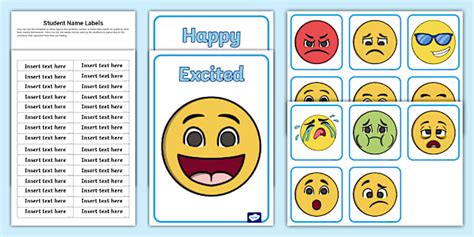 Emotions Class Chart Display Pack Professor Feito