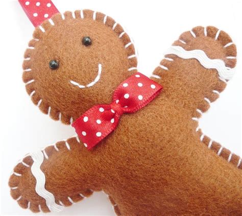 Felt Gingerbread Man Pattern Gingerbread Man Decorations Felt Crafts