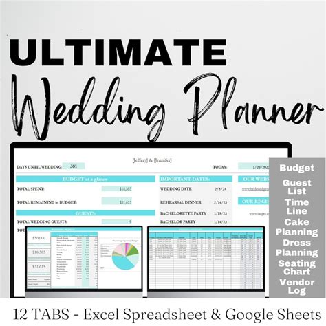 Excel Wedding Planner - Etsy