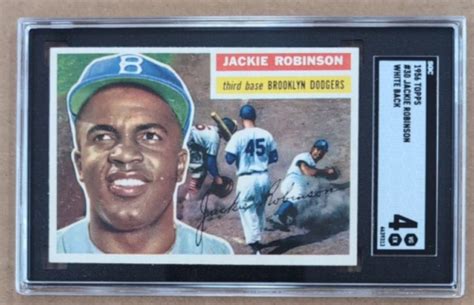 Topps Jackie Robinson White Back Sgc Vg Ex Ebay