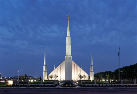 The Boise Idaho Temple at Night