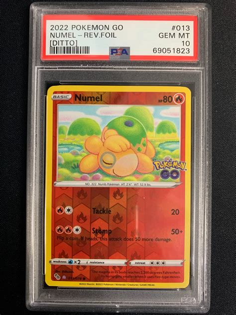 2022 Pokemon Go Numel Reverse Holo Foil Ditto 013 Graded Psa 10 G