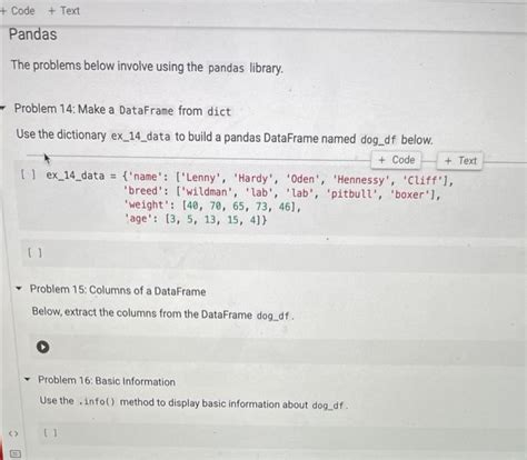 Solved Pandas The Problems Below Involve Using The Pandas