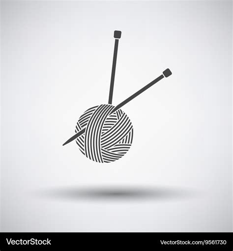 Yarn Ball With Knitting Needles Icon Royalty Free Vector